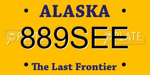 889SEE Alaska License Plate