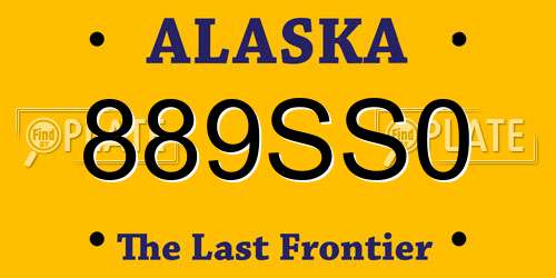 889SS0 Alaska License Plate