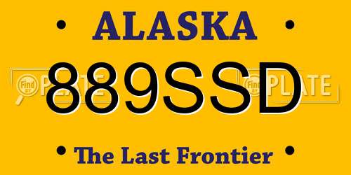 889SSD Alaska License Plate