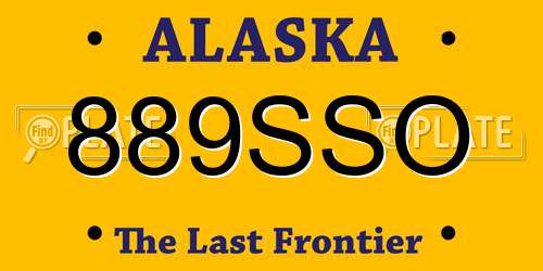 889SSO Alaska License Plate