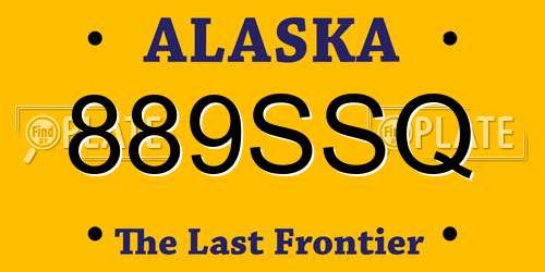 889SSQ Alaska License Plate