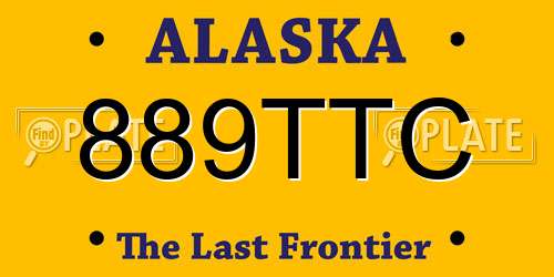 889TTC Alaska License Plate