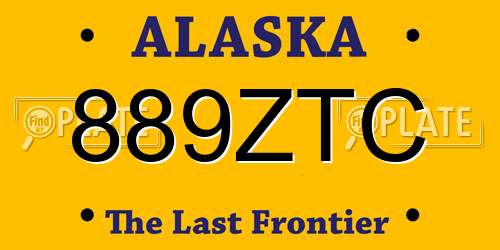 889ZTC Alaska License Plate