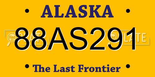 88AS291 Alaska License Plate