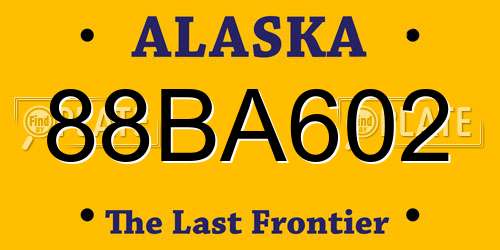 88BA602 Alaska License Plate
