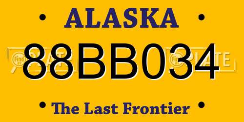 88BB034 Alaska License Plate