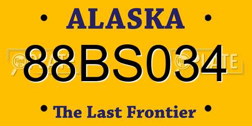 88BS034 Alaska License Plate