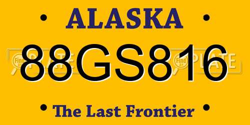 88GS816 Alaska License Plate