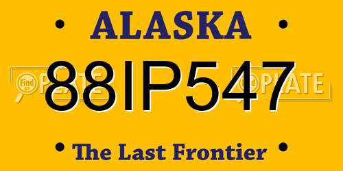 88IP547 Alaska License Plate