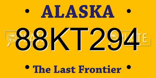 88KT294 Alaska License Plate
