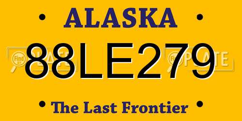 88LE279 Alaska License Plate