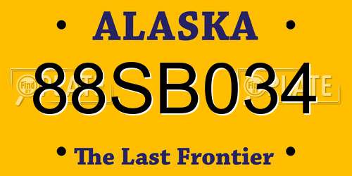 88SB034 Alaska License Plate