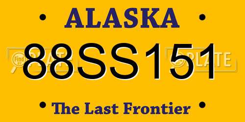 88SS151 Alaska License Plate