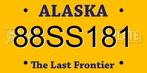 88SS181 Alaska License Plate