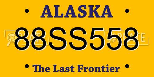 88SS558 Alaska License Plate