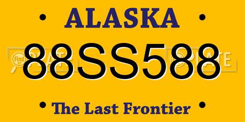88SS588 Alaska License Plate