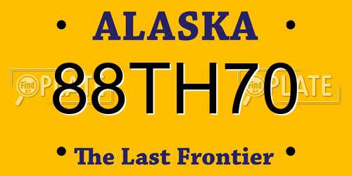 88TH70 Alaska License Plate