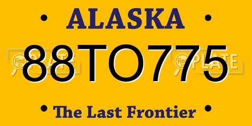 88TO775 Alaska License Plate