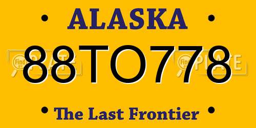 88TO778 Alaska License Plate