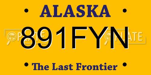 891FYN Alaska License Plate