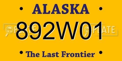 892W01 Alaska License Plate