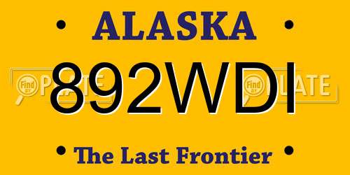 892WDI Alaska License Plate