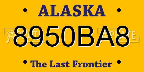 8950BA8 Alaska License Plate