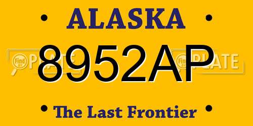 8952AP Alaska License Plate