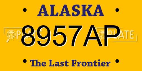 8957AP Alaska License Plate