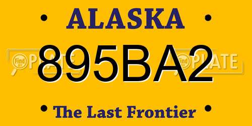 895BA2 Alaska License Plate