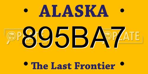 895BA7 Alaska License Plate