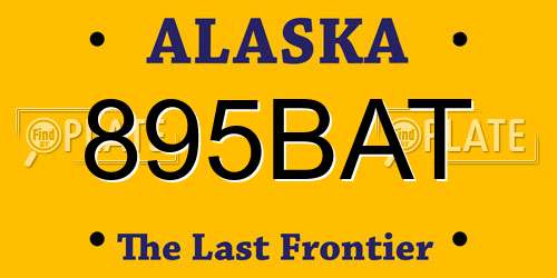 895BAT Alaska License Plate