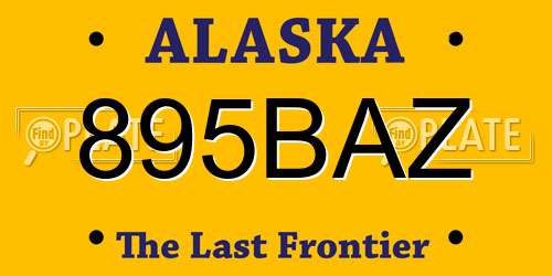 895BAZ Alaska License Plate