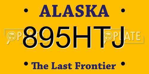 895HTJ Alaska License Plate