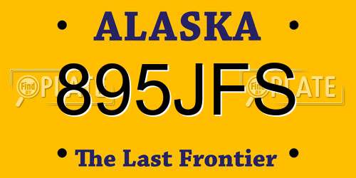 895JFS Alaska License Plate