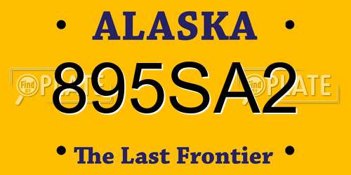 895SA2 Alaska License Plate
