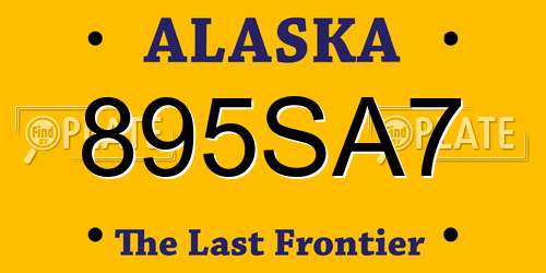 895SA7 Alaska License Plate