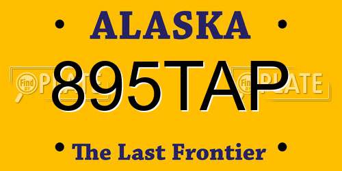 895TAP Alaska License Plate