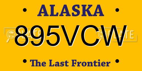 895VCW Alaska License Plate