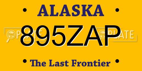 895ZAP Alaska License Plate
