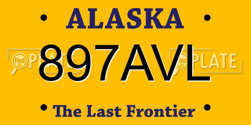 897AVL Alaska License Plate