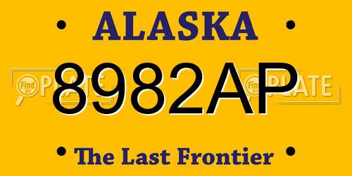 8982AP Alaska License Plate