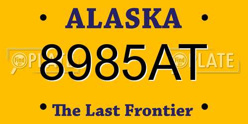 8985AT Alaska License Plate