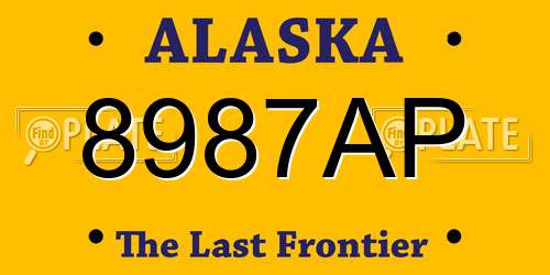8987AP Alaska License Plate