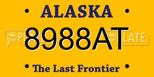 8988AT Alaska License Plate