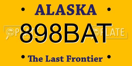 898BAT Alaska License Plate