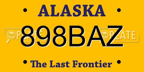 898BAZ Alaska License Plate