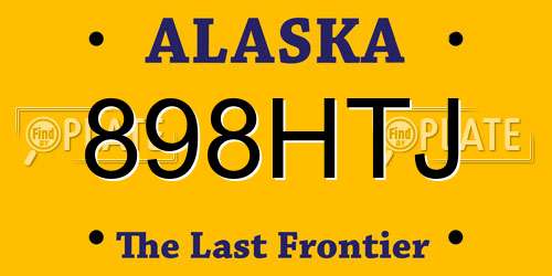 898HTJ Alaska License Plate