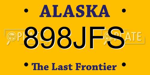 898JFS Alaska License Plate