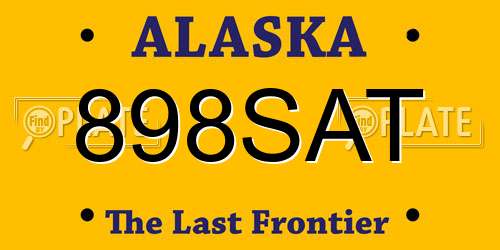 898SAT Alaska License Plate